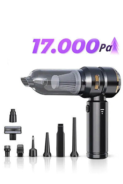 The Wlue 17.000pA Güçlü Vakumlu 9in1 Araç İçi Üflemeli Süpürge / 6000mAh / 3 ...