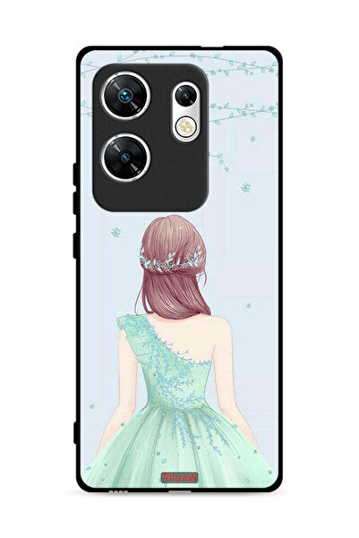 Tolwak غطاء حماية لهاتف Infinix Zero 30 4G، فتاة لطيفة ترتدي فستانًا زهريًا