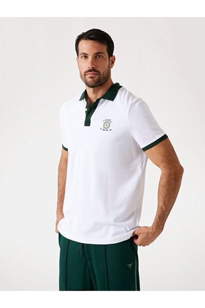 Guess Ανδρικό μπλουζάκι πόλο με κανονική εφαρμογή Emblem