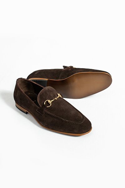 NAZEF Neolit ​​Suede Leather Loafer Shoes with Sole Buckle Detail