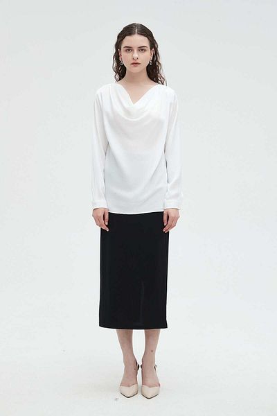 Nichii Women's Long Sleeve Solid Blouse