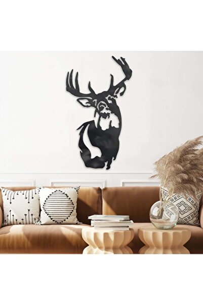 4gdran منحوتة اكريلك اسود بنقشة غزال