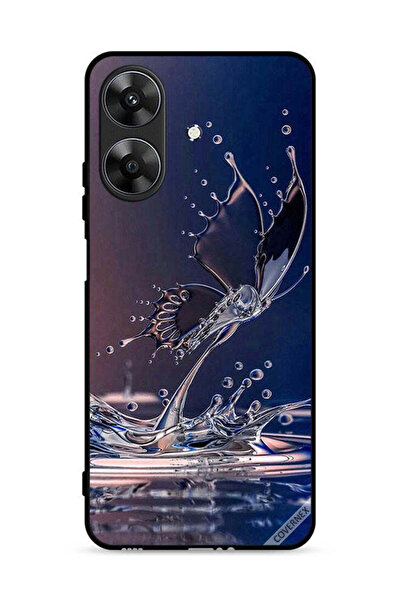 Covernex غطاء حماية لهاتف Realme Note 60 4G بنقشة قطرات الماء على شكل فراشة