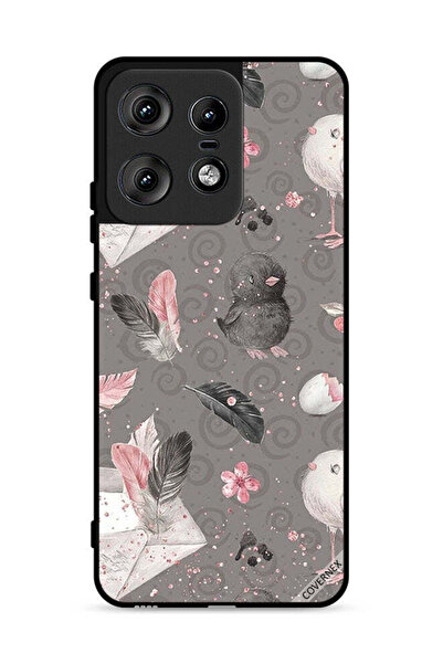 Covernex غطاء حماية لهاتف موتورولا إيدج 50 برو 5G بنقشة ريش وفراخ