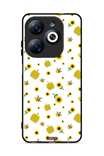 Tolwak غطاء حماية لهاتف إنفينيكس سمارت 8 4G بنقشة عباد الشمس والنحل