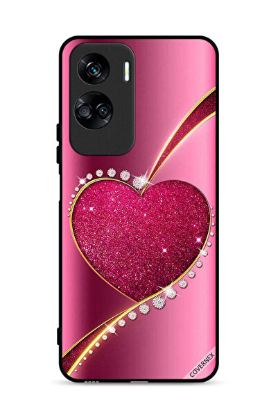 Covernex غطاء حماية لهاتف Honor 90 Lite 5G بتصميم قلب لامع من الألماس