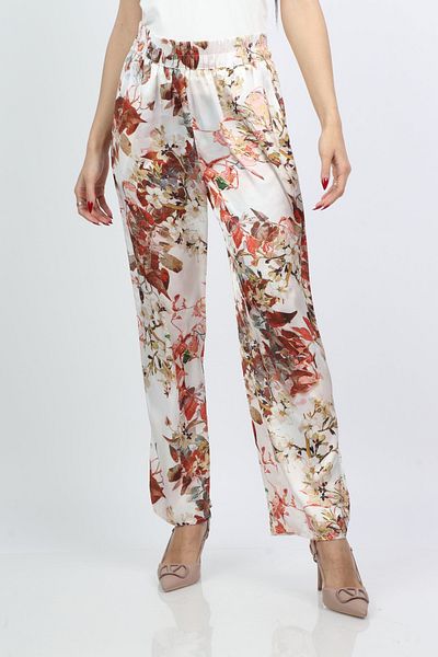 Nichii Women's High-Waist Long Floral Trousers