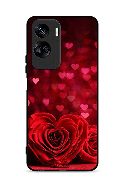 Tolwak غطاء حماية لهاتف Honor 90 Lite 5G بنقشة زهور على شكل قلب وفن تجريدي