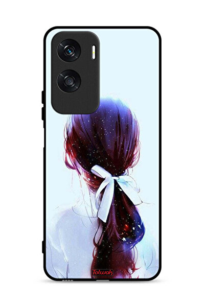 Tolwak غطاء حماية Honor X50i 5G مع ربطة شعر وفن فتاة مع رباط شعر