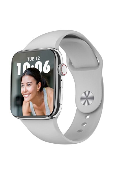 SOLTOY Ceas Smartwatch SOLTOY® DoTime SV, Always ON Display 1,95", Ασύρματο Incarcare, Ασημί Σιλικόνης