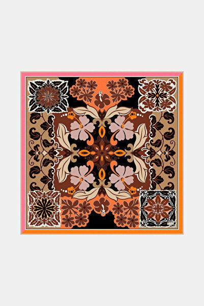 Vakko SİYAH ÇİÇEK DESENLİ TWILL EŞARP