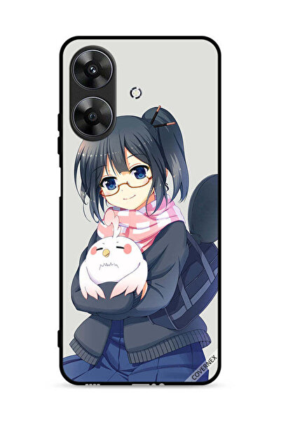 Covernex غطاء حماية لهاتف Realme Note 60 4G، رسم فتاة تحمل حيوانًا أليفًا