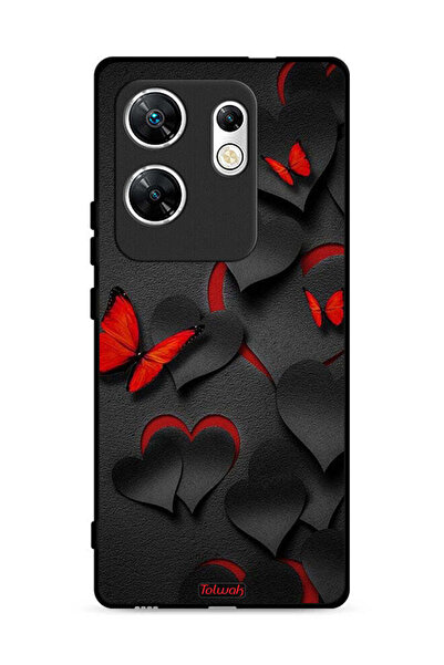 Tolwak غطاء حماية لهاتف Infinix Zero 30 4G بنقشة قلوب وفراشات