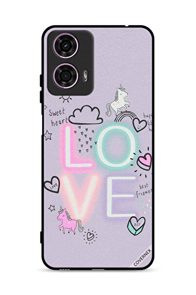 Covernex غطاء حماية موتورولا موتو جي 24 4G بتصميم قلب جميل ووحيد القرن