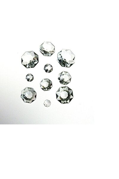 ADA AVİZE 14 Mm Şeffaf Octagon İtalyan Baskı Avize Taşı 100 Adet