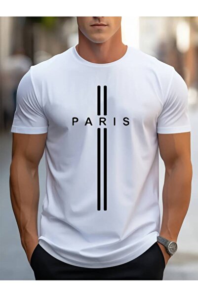 Harajuku Style Λευκό Ανδρικό Oversize Μαύρο - Λευκό με λαιμόκοψη ποδηλάτου κα...