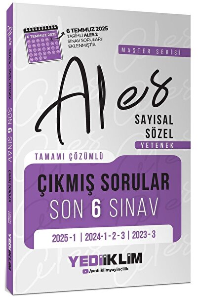 Yediiklim Yayınları ALES Master Serisi Sayısal Sözel Yetenek Tamamı Çözümlü S...