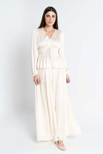 Nichii Women's Wide-Leg Long Pants in Skirt Style