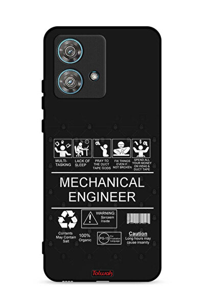 Tolwak غطاء حماية لهاتف موتورولا إيدج 40 نيو 5G، ملصق مهندس ميكانيكي