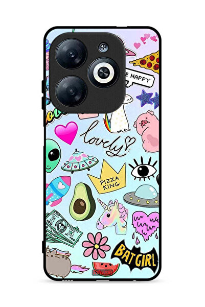 Tolwak غطاء حماية لهاتف Infinix Smart 8 4G بملصقات جميلة