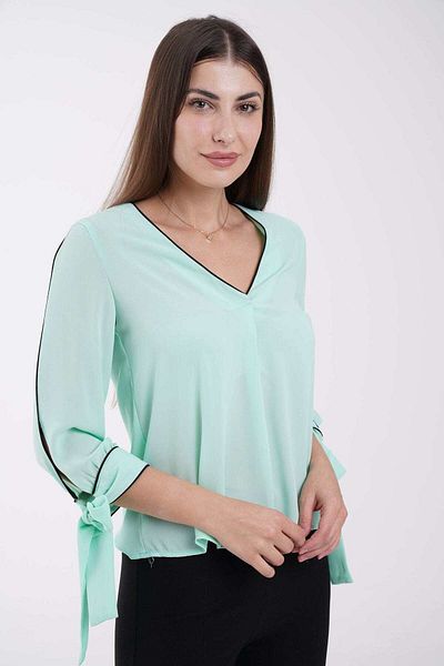 Nichii Solid Top with 3/4 Sleeve and Tie Detail