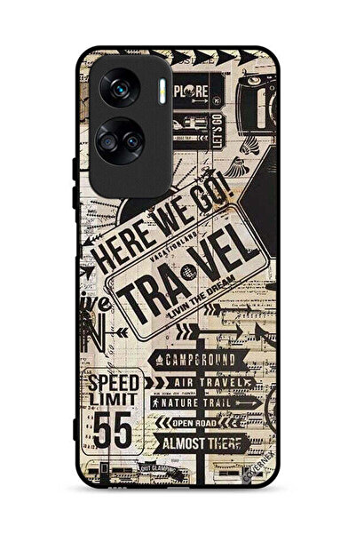 Covernex غطاء حماية لهاتف Honor 90 Lite 5G مطبوع عليه عبارة Here We Go Travel