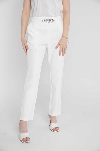 Nichii Classic Solid Long Pants with Metal Ring Belt