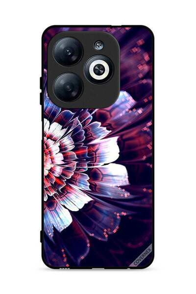 Covernex غطاء حماية لهاتف Infinix Smart 8 4G مزين بزهرة كبيرة عاكسة على الجان...