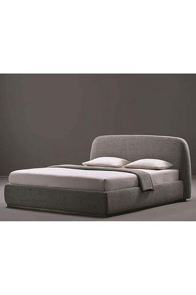 modern suite Sydney | King Size Chenille Bed 200*200*115cm Grey