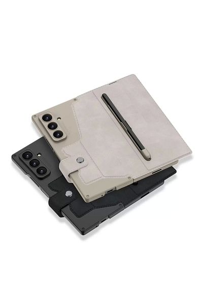 Lopard حافظة Samsung Galaxy Z Fold 7 مصممة من المخمل مع حماية للكاميرا وغطاء Fest مع حجرة قلم رصاص