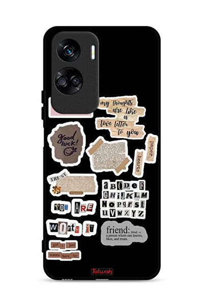 Tolwak غطاء حماية لهاتف Honor 90 Lite 5G، ملصقات اقتباسات الحظ السعيد