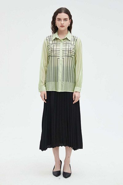 Nichii Striped Long Sleeve Women's Blouse