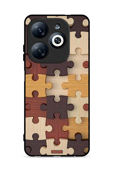 Tolwak Infinix Smart 8 4G Protective Case Cover Wooden Pattern