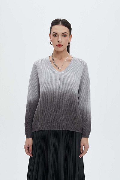 Nichii V-Neck Long Sleeve Waist-Length Blouse