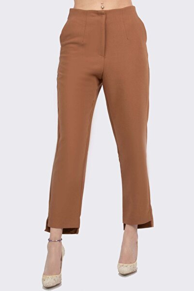 Nichii Women's Plain Fabric Trousers with Open Hem