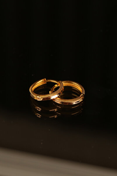 Çgk Çiğdem Gürel Kuyumculuk 22 Ayar Altın Çift Halka Ajda Minimal Kadın Küpe ...