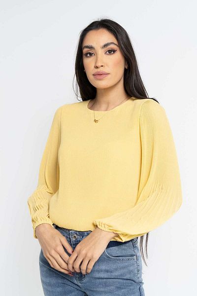 Nichii Women's Long Sleeve Pleated Blouse