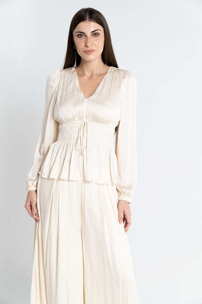 Nichii Long Solid Top with Seven Opening & Long Sleeves