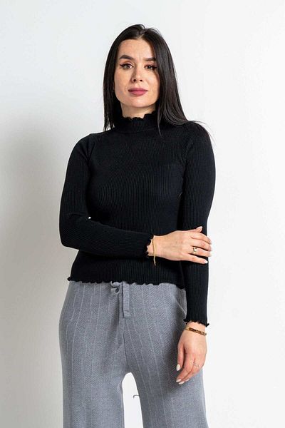 Nichii Long Sleeve Ribbed Top with Neckline