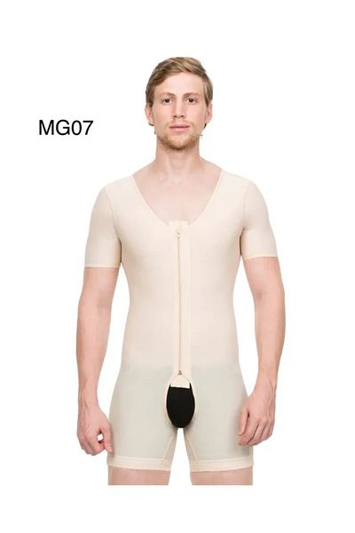 ISAVELA USA Full Body Compression Garment – Above Knee with Zipper & Short Sleeves (MG07)