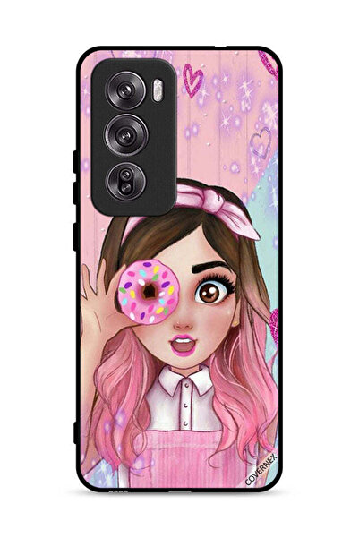 Covernex غطاء حماية لهاتف Oppo Reno12 Pro 5G برسومات فتاة محبة للدونات