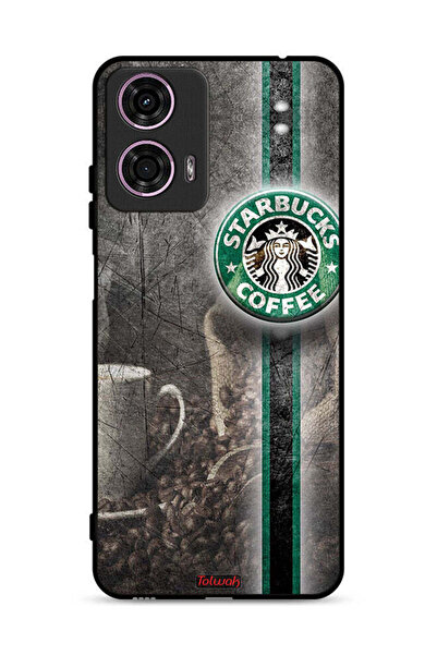 Tolwak غطاء حماية لهاتف موتورولا موتو جي 24 4G بنقشة فن القهوة