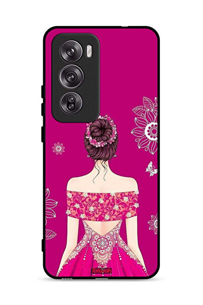 Tolwak غطاء حماية Oppo Reno12 Pro 5G بتصميم فتاة وزهور