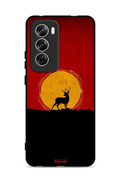 Tolwak غطاء حماية Oppo Reno12 5G بتصميم غزال وقمر