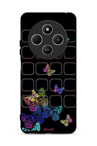 Tolwak Xiaomi Redmi 14R 5G Protective Case Cover Colorful Butterflies