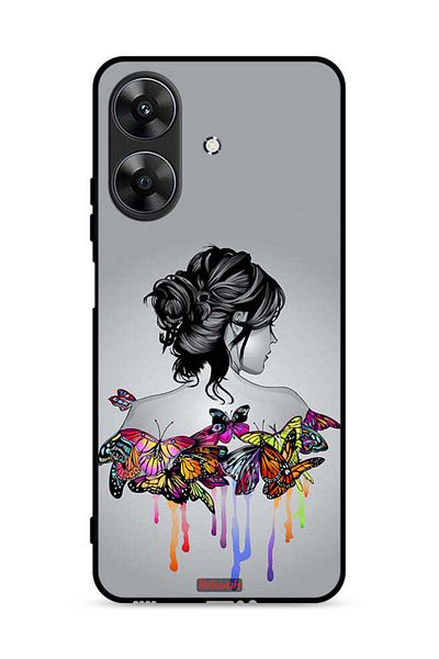 Tolwak غطاء حماية لهاتف Realme Note 60 4G برسومات فراشات وفتاة تجريدية