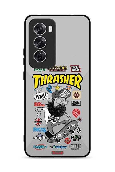 Tolwak غطاء حماية لهاتف Oppo Reno12 5G بملصق Thrasher