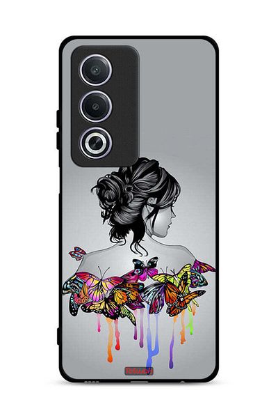 Tolwak غطاء حماية لهاتف Oppo A3 Pro 5G برسومات فراشات وفتاة فنية تجريدية