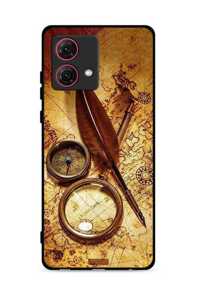 Tolwak غطاء حماية لهاتف موتورولا موتو جي 84 5 جي بتصميم بوصلة عتيقة