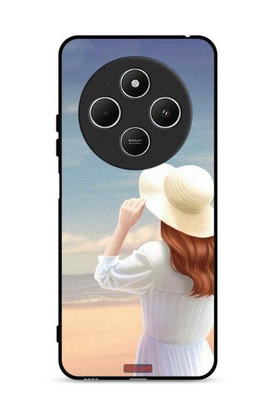 Tolwak Xiaomi Redmi 14R 5G Protective Case Cover Hat Girl Standing